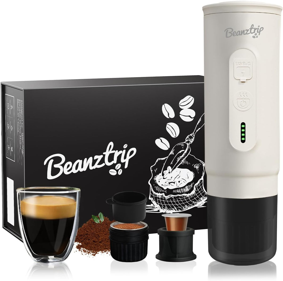 H02 PRO Portable Electric Espresso Maker, Small Coffee Machine Compatible with Nespresso Capsule Original Pods & Ground Coffee