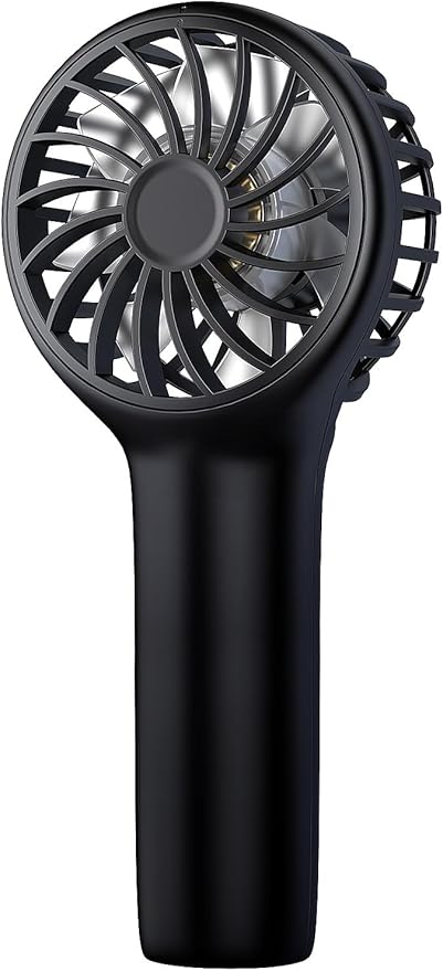 EasyAcc Mini Portable Fan,Handheld Fan,3 Speed Personal Small Makeup Fan 2000 Battery Hand Fan,Lightweight Washable USB Rechargeable Little Fan for Lash Stylish Girl Women Travel Gift Fan Black