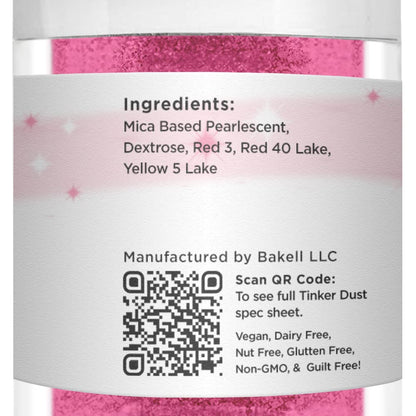 Bakell Neon Pink Edible Glitter, 25 Grams, Tinker Dust Edible Glitter, Kosher Certified, 100% Edible Glitter, Cakes, Cupcakes, Cake Pops, Drinks