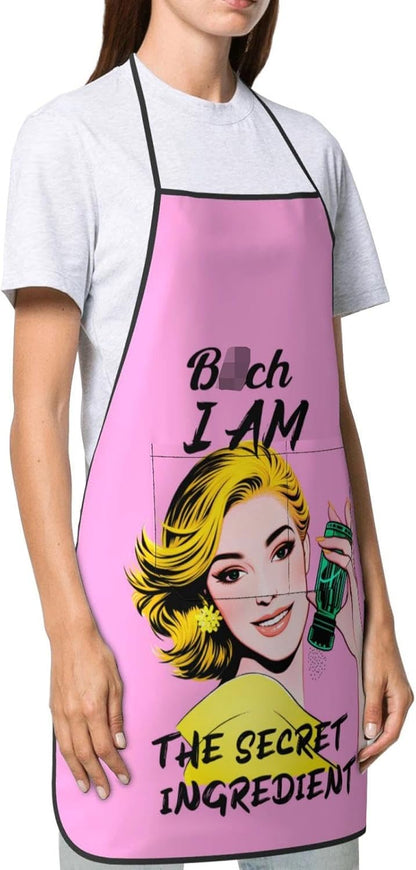 Women Men Bib Aprons Chef Cooking Aprons with Pockets for Kitchen Cooking BBQ Baking Grilling
