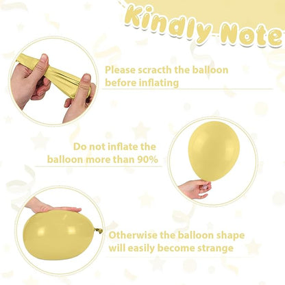 Pastel Blue Yellow Balloons, 50PCS 12Inches White Sand Macaron Yellow Balloons Baby Blue Latex Party Balloon for Baby ShowerTheme Birthday Gender Reveal Bridal Wedding Decoration