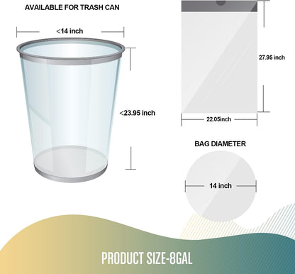 FORID Medium Drawstring Trash Bags - Plastic Garbage Bags 8 Gallon (30 Liter) White Disposable Can Liners for Kitchen Bedroom Bathroom Home Office (120 Counts) - Durable & Thick Trash Bags