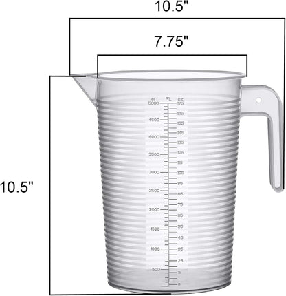 Amazing Abby - Michelle - 128-Ounce (1-Gallon, 4-Quart) Unbreakable Plastic Measuring Pitcher (1-Pack), Measuring Jug with Conversion Chart, Food-Grade, Dishwasher-Safe, Great for Kitchen, Lawn, Pool