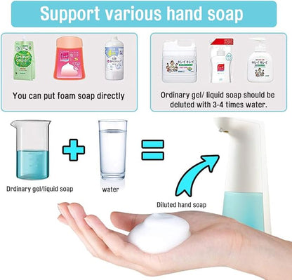 LAOPAO Automatic Foaming Soap Dispenser - Hand Free, Touchless, Countertop Soap Pump for Kitchen & Bathroom - Blue