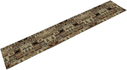 Wildlife Bear Table Runner, Rustic Cabin Animal Farmhouse Table Runner for Home Kitchen Dining Table Party Home 13x36in