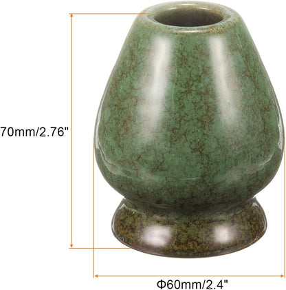 HARFINGTON Ceramic Chasen Stand 70mm Matcha Whisk Holder Teas Set Whisks Stand Traditional Matcha Tea Chasen Holder Tea Set Accessories for Tea Tasting, Gradient Green