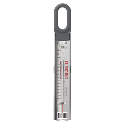KitchenAid Curved Stainless Steel Paddle Style Candy and Deep Fry Thermometer with Pan Clip, Temperature Range 100F to 400F