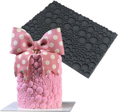 mostsom Silicone Lace Cake Mold for Fondant & Chocolate,Embossing Round Bubble Decorating - Reusable Baking Tools for Cupcakes, Cookies
