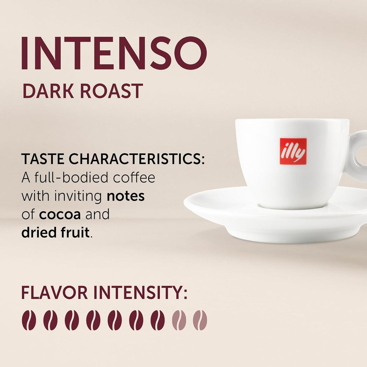 illy Intenso Ground Espresso Coffee, Bold Roast, Intense, Robust and Full Flavored With Notes of Deep Cocoa, 100% Arabica Coffee, No Preservatives, 8.8 Ounce Can (Pack of 1)