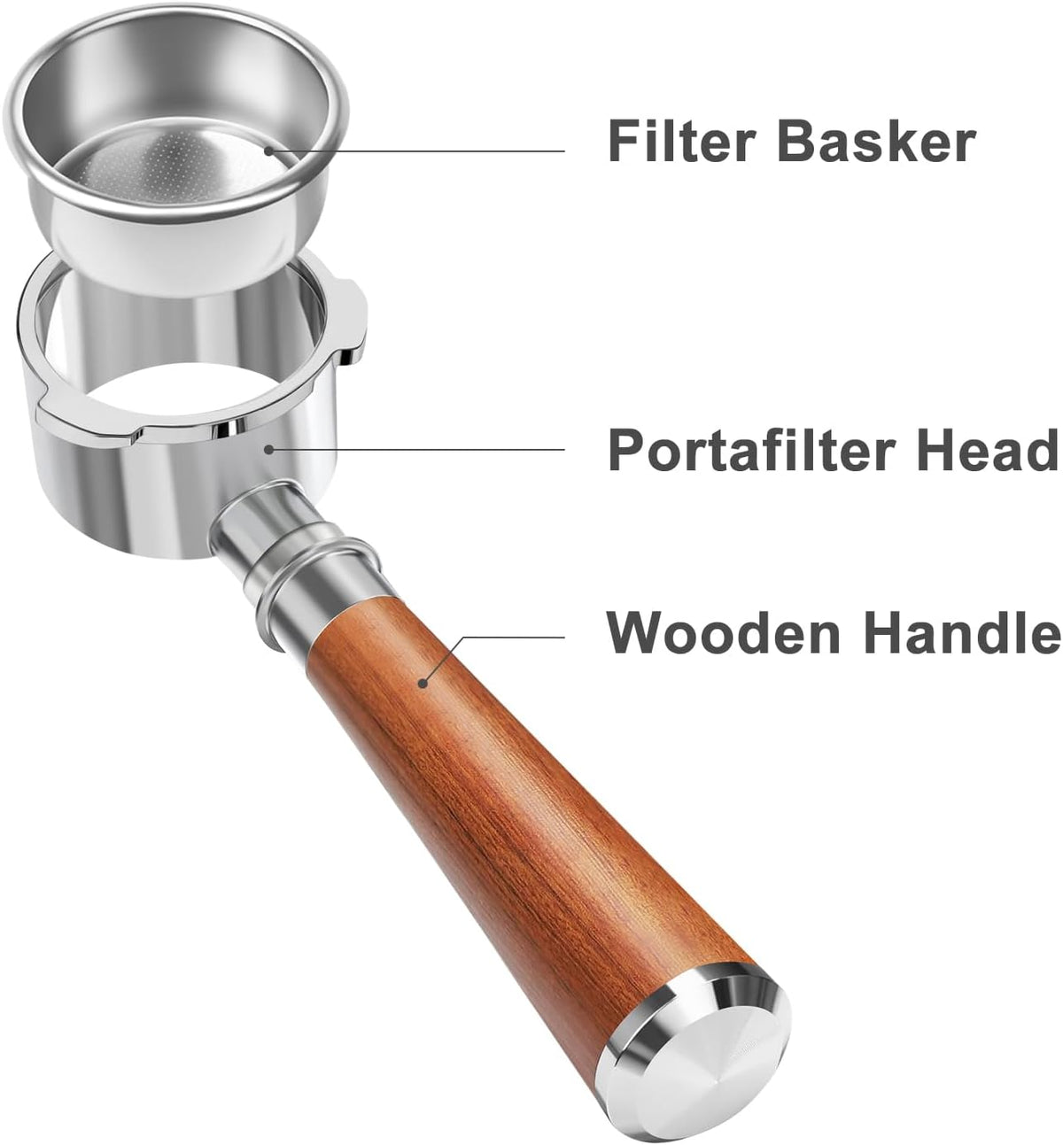 51mm Bottomless Portafilter 3 Ears Fits for Casabrews CM5418, 3700Essential, 3700Gense, 3700Pro, Gevi 51mm 3 Ears Grouphead, Mr