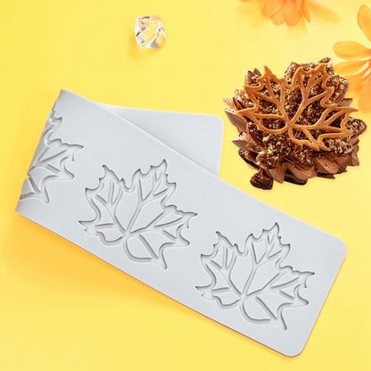 Tuke Hollow Out Maple Leaves Lace Silicone Impressing Mold Mat Fondant Cake Sugar Mould Cooking Tools Decorating Tools Diy Moulds (H_ Maple Leaves)