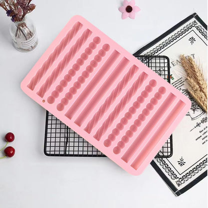 2Pcs oat bar mold - 12 long biscuit molds- Chocolate silicone mold for baking candies/energy bars, cheesecake, dried fruit cereal cookies (2, Pink)