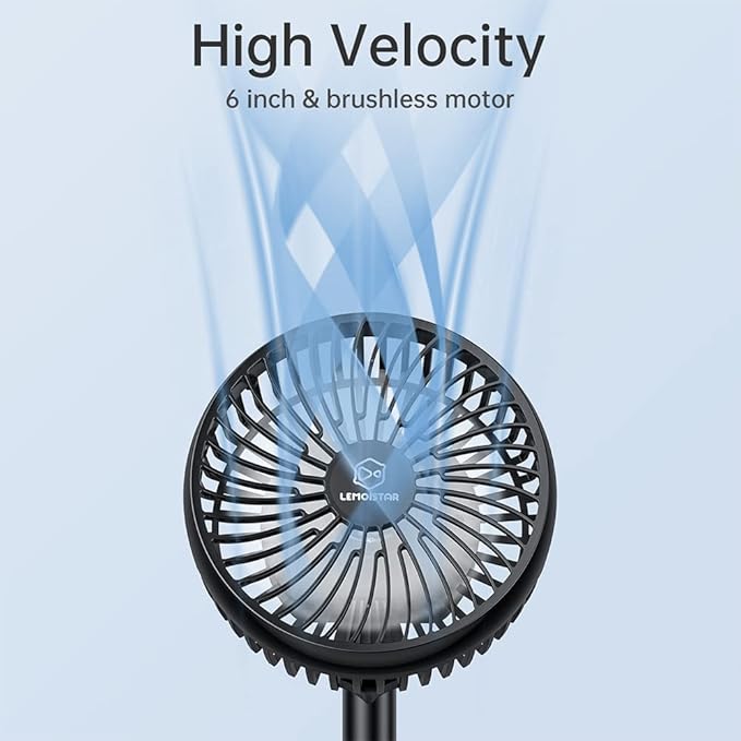 6 Inch Desk Fan for Bedroom, USB Small Fan with 4 Speeds, Adjustable Height, Personal Cooling Table Fan, 72°Rotation, Ultra Quiet, Lightweight, Powerful Office Fan for Home,4.92 feet Cord, Black
