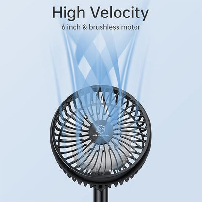 6 Inch Desk Fan for Bedroom, USB Small Fan with 4 Speeds, Adjustable Height, Personal Cooling Table Fan, 72°Rotation, Ultra Quiet, Lightweight, Powerful Office Fan for Home,4.92 feet Cord, Black