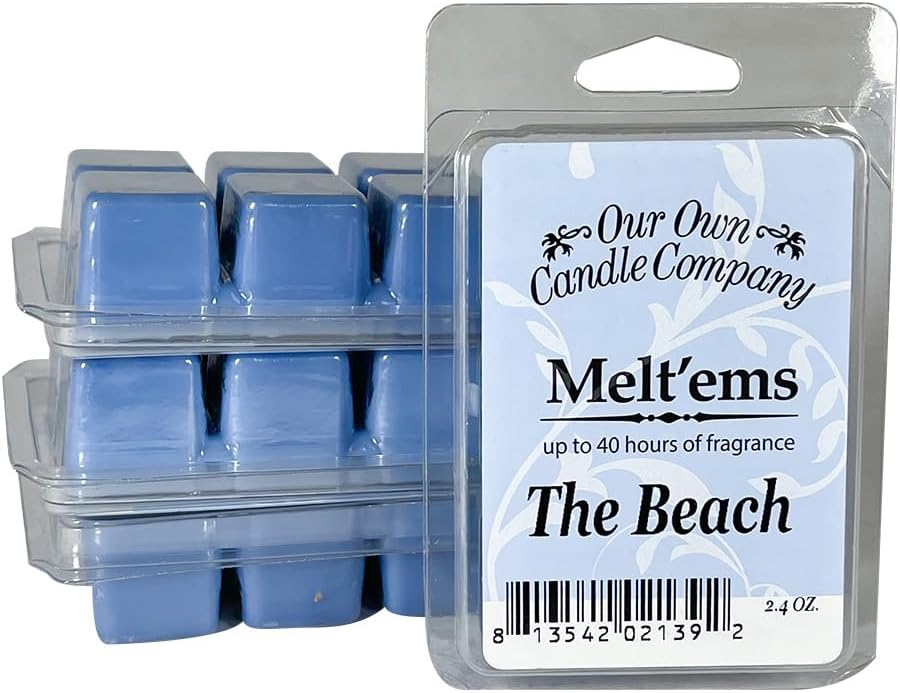 Our Own Candle Company Premium Wax Melt, The Beach Scent, 6 Cubes, 2.4 oz (4 Pack)