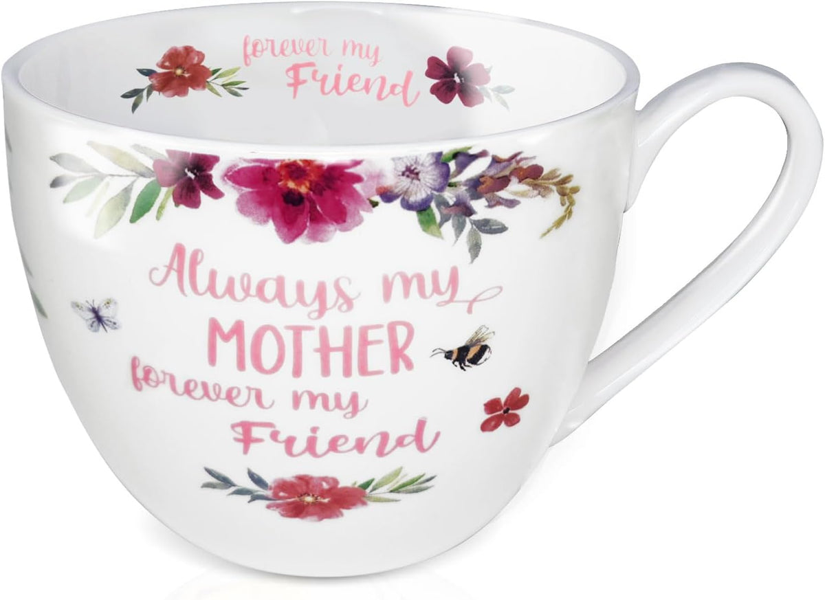 Mom Mugs for Daily Coffee and Tea, Premium 20 oz Bone China Coffee Tea Hug Mug, Perfect Holiday, Birthday, and Mother's Day Gift for Moms