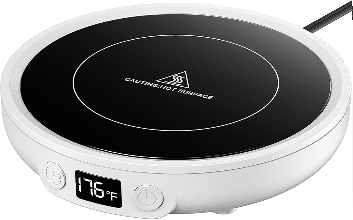 Sweetfull Mug Warmer - Upgraded 36W Coffee Cup Warmer for Desk with 130℉-176℉ Digital Display, 2-12H Timer Auto Shut Off