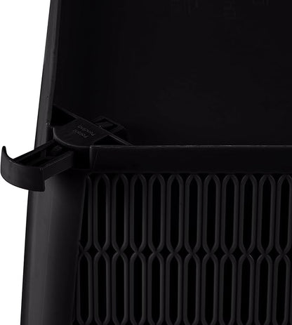 Simplify 4Pk Shallow Slide 2 Stack It Tote Basket | Storage & Organization | Open Bins with Stackable Capability | Bathroom | Crafts | Pantry | Playroom | Office | Black