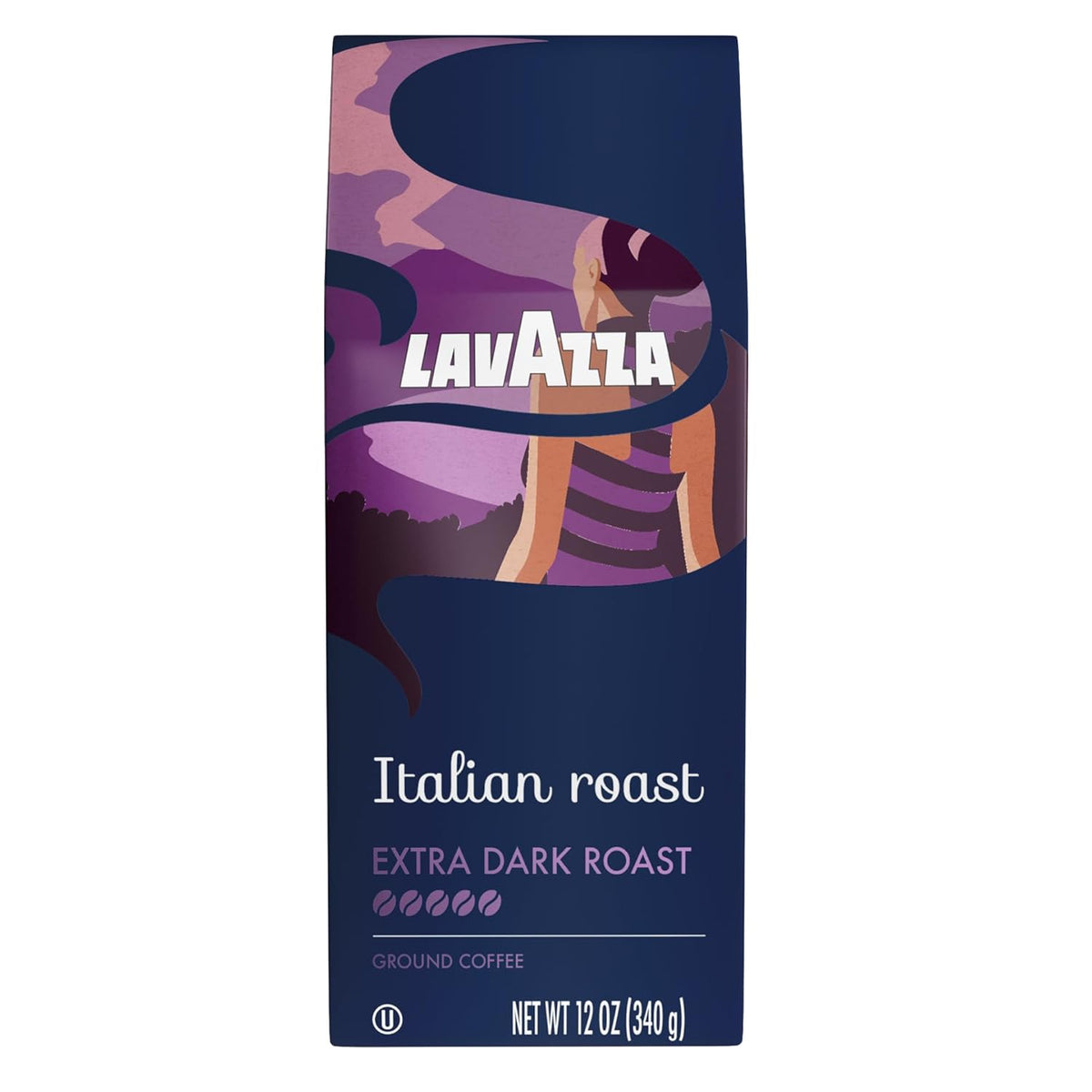 Lavazza Italian Roast Ground Coffee 12oz Bag, Extra Dark Roast