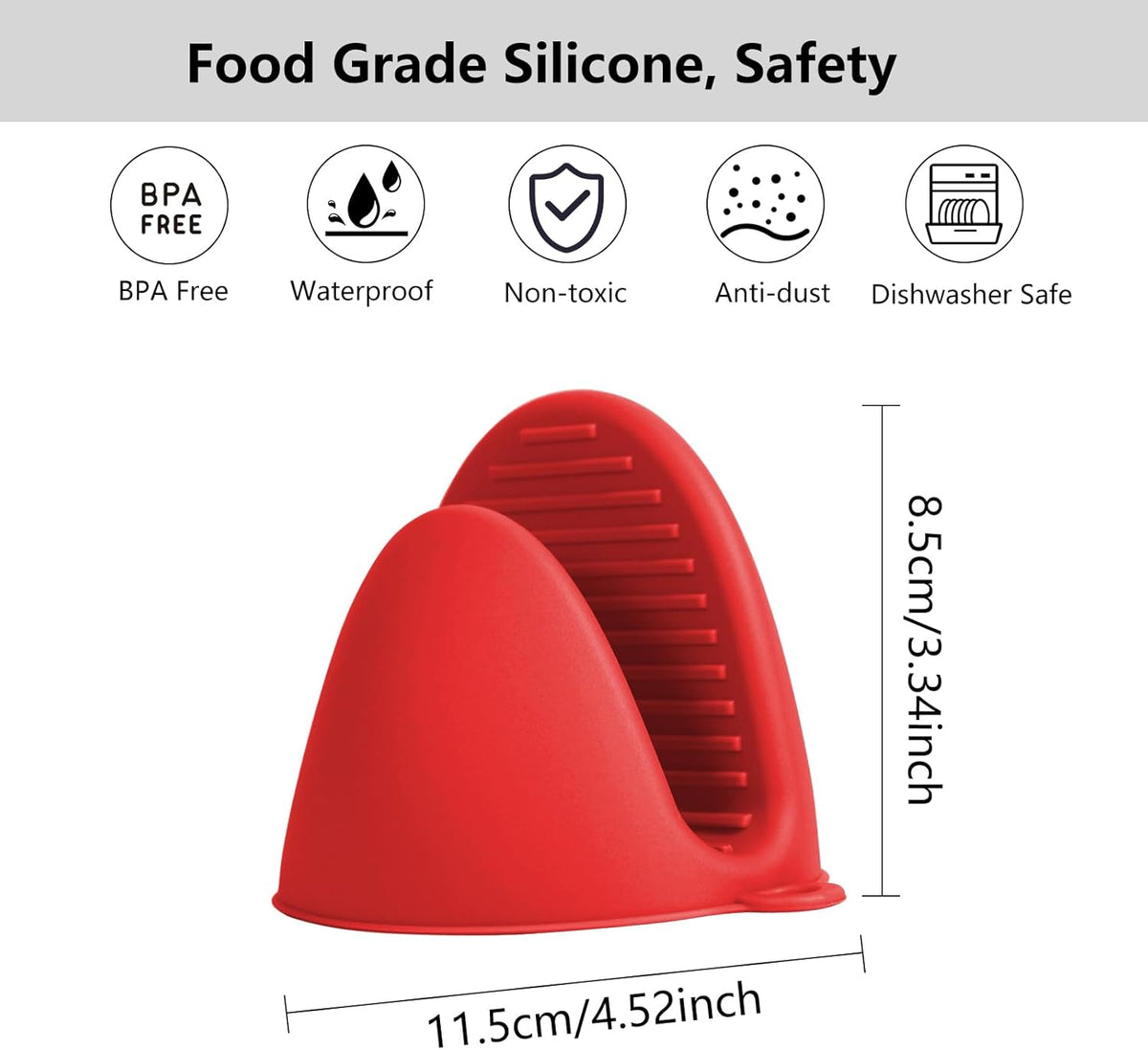 3 Pairs Silicone Oven Mitts Sets Pot Holders Heat Resistant for Kitchen - Small Kitchen Mittens Silicone Rubber Air Fryer Mitts Mini Pot Pinch Grip