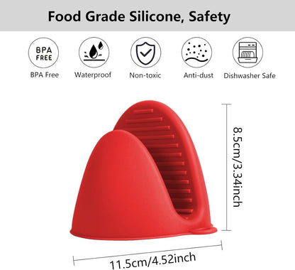 3 Pairs Silicone Oven Mitts Sets Pot Holders Heat Resistant for Kitchen - Small Kitchen Mittens Silicone Rubber Air Fryer Mitts Mini Pot Pinch Grip