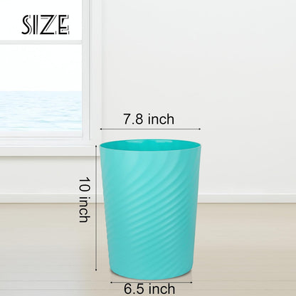 UUJOLY Plastic Small Trash Can Wastebasket, Garbage Container Basket for Bathrooms, Laundry Room, Kitchens, Offices, Kids Rooms, Dorms, (Light Blue, 1.8 Gallon)