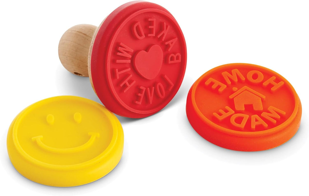 Mrs. Anderson’s Baking Cookie Stamps Trio, Non-Stick Silicone, Set of 3 Designs