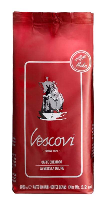 V Vescovi Cremoso Coffee Beans, Premium Italian Espresso Beans, Medium Roast, 2.2 lb/1kg