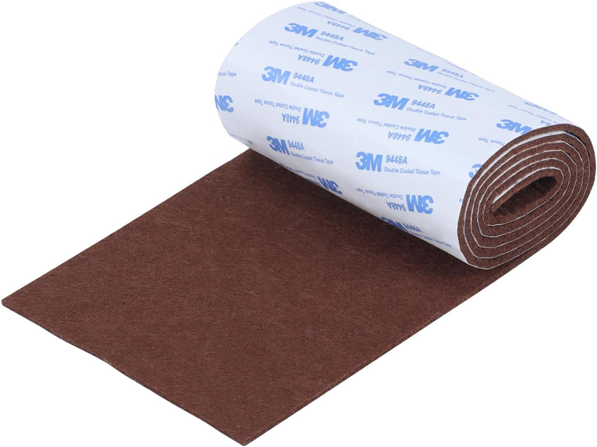 Felt Furniture Pads, Non Slip Self Adhesive Cuttable Felt Tape Brown Heavy Duty Felts Strip Roll for Protecting Hardwood Floors Chair Wall Protector (40 x 5 x 0.12 Inch)