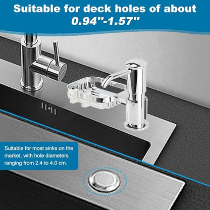 Soap Dispenser for Kitchen Sink, Built in Soap Dispenser Pump with Sponge Holder,Under Counter Brushed Nickel ABS Pump Head with 40" Extension Tube Kit(Silver)