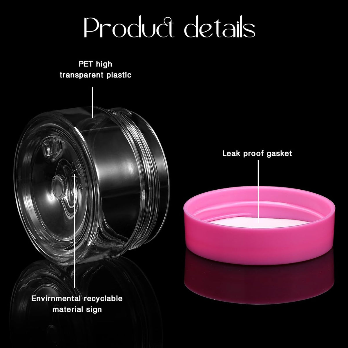 Patelai 4 Pieces Round Wide-mouth Leak Proof Plastic Container Jars with Lids for Travel Storage Makeup Beauty Products Face Creams Oils Salves Ointments DIY Making(1 Ounce,Pink)