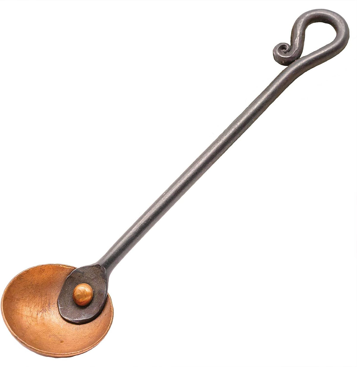 Copper and Steel Coffee Scoop, Food Grade & Measures 2 Tsp, Antique & Rustic Cast Iron Metal Spoon, Use For Espresso Beans, Tea Leaves, or Sugar