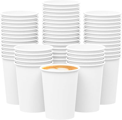 𝟐𝟏𝟎 𝐂𝐨𝐮𝐧𝐭 𝟏𝟐 𝐨𝐳 Disposable White Paper Coffee Cups, To Go Hot Cups for Coffee, Chocolate, Juice, Hot or Cold Beverage Drinking Cup Suitable for Party