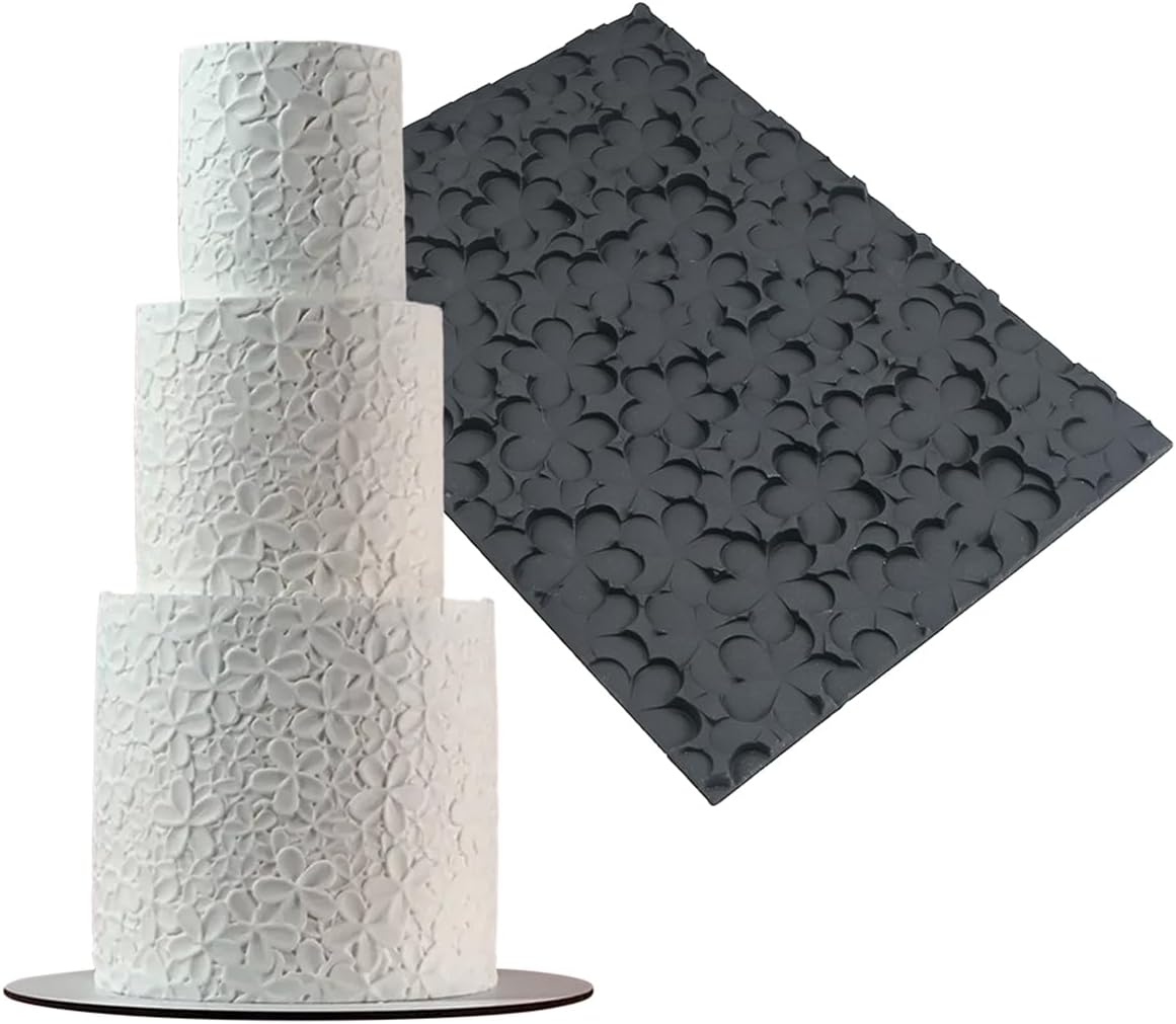 mostsom Silicone Lace Cake Mold Flower Impression Mat for Baking, Non-Stick Flexible Silicone Decorating Mat for Cakes, Cookies, Pastry, Chocolate