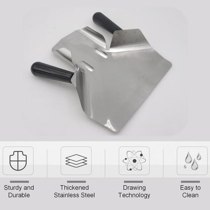Stainless Steel French Fry Scoop, Dual Handle Popcorn Bagger Tool for Snacks/Ice/Desserts
