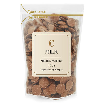 KIDU Chocolate Melting Wafers 16 Ounces Bulk Perfect For Dipping, Deserts, Baking And More - 1 Pound (Milk New)