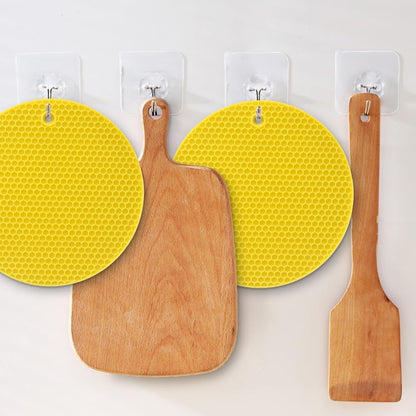 homEdge Silicone Trivets Mat, 6 Packs Multipurpose Non Slip Heat Resistant Pot Holder-Yellow