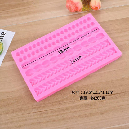 3D Pearl Knit Rope Silicone Mold Fondant Mould Cake Border Decorating Molds Gumpaste Kitchen DIY Baking Decorating Cake Tools Hot