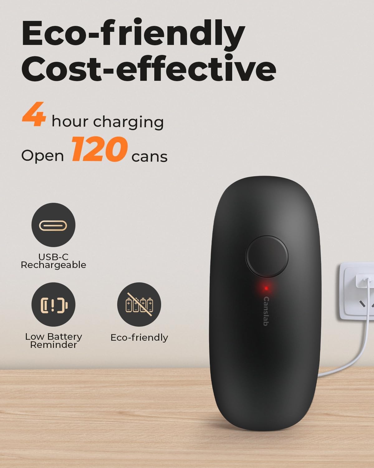 Rechargeable Electric Can Openers for Kitchen for Seniors with Arthritis- USB Battery Automatic Can Opener for Any Size Can - Smooth Edge, Handsfree
