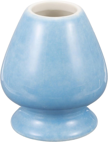 HARFINGTON Ceramic Chasen Stand 70mm Matcha Whisk Holder Teas Set Whisks Stand Traditional Matcha Tea Chasen Holder Tea Set Accessories for Tea Tasting, Cyan Blue