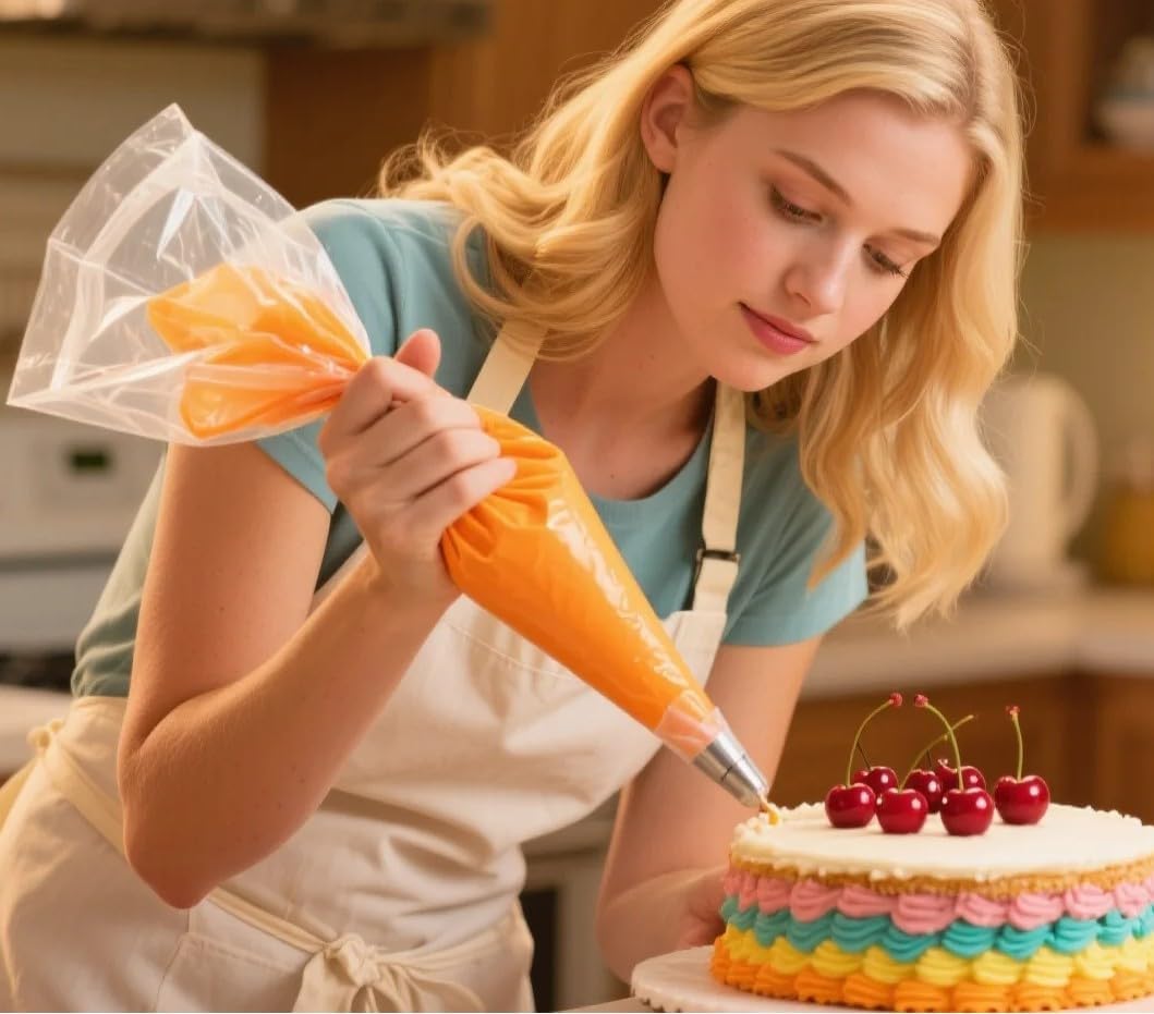 Extra Large Piping Bags Disposable 24 Inch - Homiove 100Pack Clear Disposable Pastry Bags