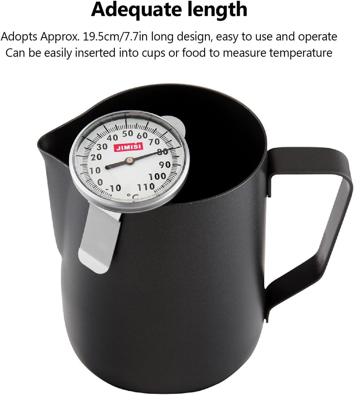 7.7 Inch Milk Thermometer for Steaming Milk, Water Milk Coffee Liquid Thermometer