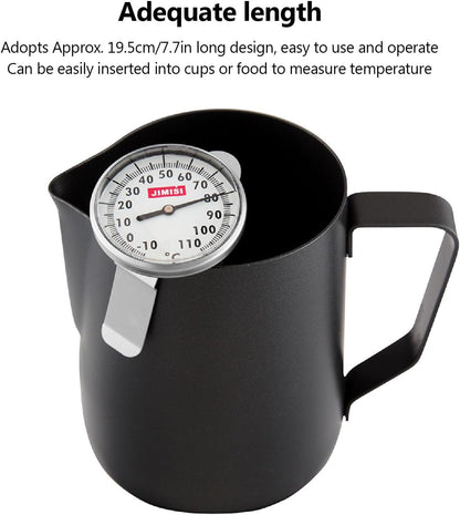 7.7 Inch Milk Thermometer for Steaming Milk, Water Milk Coffee Liquid Thermometer