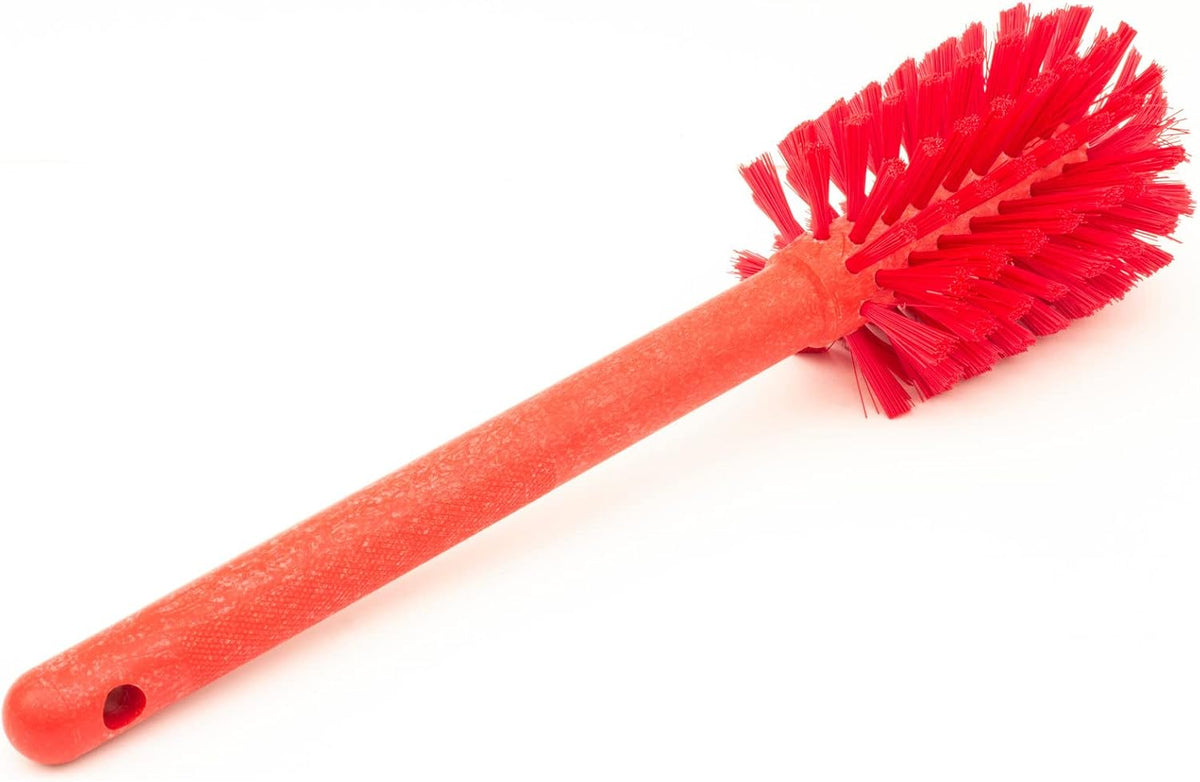 SPARTA Large Water Bottle Brush Ideal for Wide-Mouth Jars, Bottles and Tumblers, Dishwashing Tool with Handle for Home and Commercial Kitchens, Plastic, 12 Inches, Red, (Pack of 6)