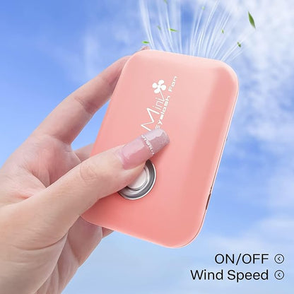 Buqikma Rechargeable Eyelash Extension Fan, Mini Lash Fan Portable USB Handheld Lash Dryer with 3 Adjustable Speed, Air Conditioning Blower for Eyelash Extension Supplies (Pink)