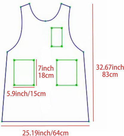 Women Cobbler Apron Japanese Style Aprons with 3 Pockets for Work Chef Kitchen