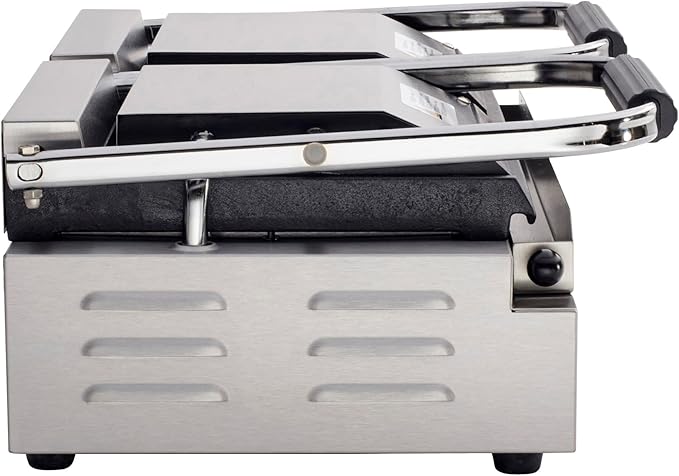Kratos Commercial Electric Panini Sandwich Grill with Smooth Plates, 18.7"x9" Cooking Surface, Commercial Countertop Panini Press, 120V, 3500W (29Y-024)