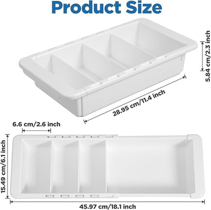 2pcs Drawer Organizer Expandable with Insert Adjustable Drawer Storage Tray Desktop Drawers Dividers to Organize and Store desk drawers organizer tray for Bathroom Office Kitchen
