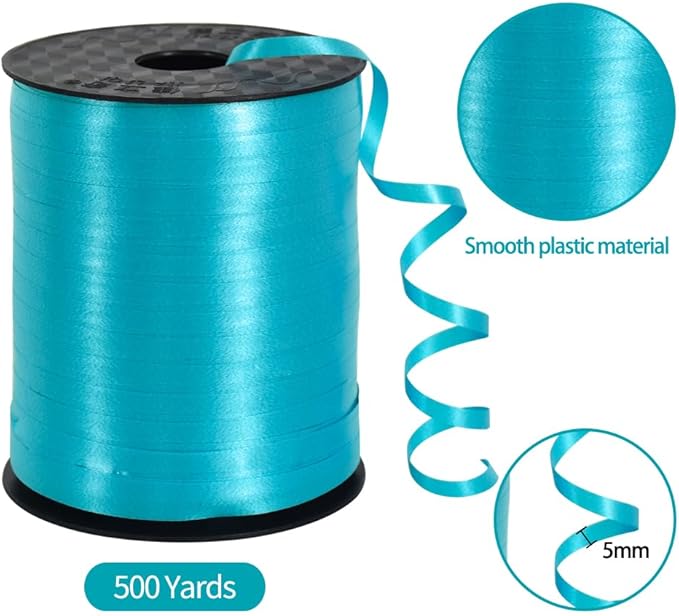 TONIFUL 500 Yards Curling Ribbon-Balloon Ribbon-Balloon String for Art&Craft Decor,Gift Wrapping,Ribbons and Bows for Wedding Christmas New Year Birthday Gifts Graduation Supplies (Teal Blue)