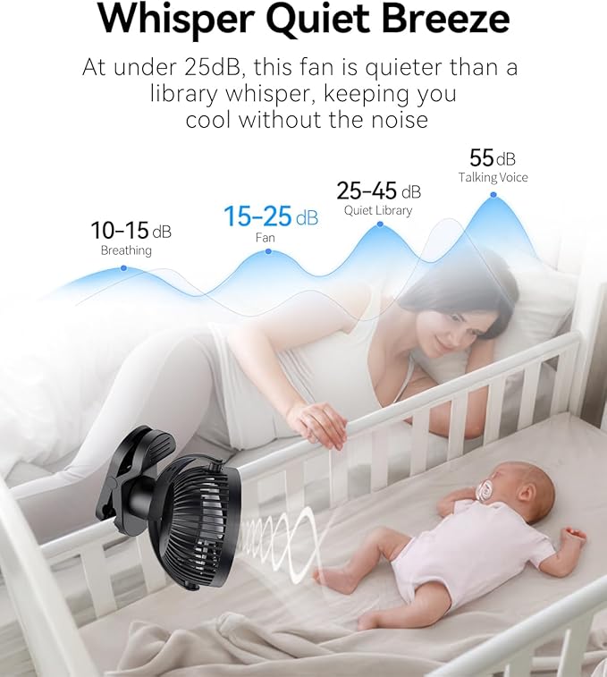 Leeyalan 10000mAh Clip on Fan Rechargeable,2024 Updated,Hangable Fan with Lights and Remote, Desk Fan USB Plug in with Sturdy Clamp,3 Speeds,Mute Multi-function,Operation for Office Dorm Bedroom
